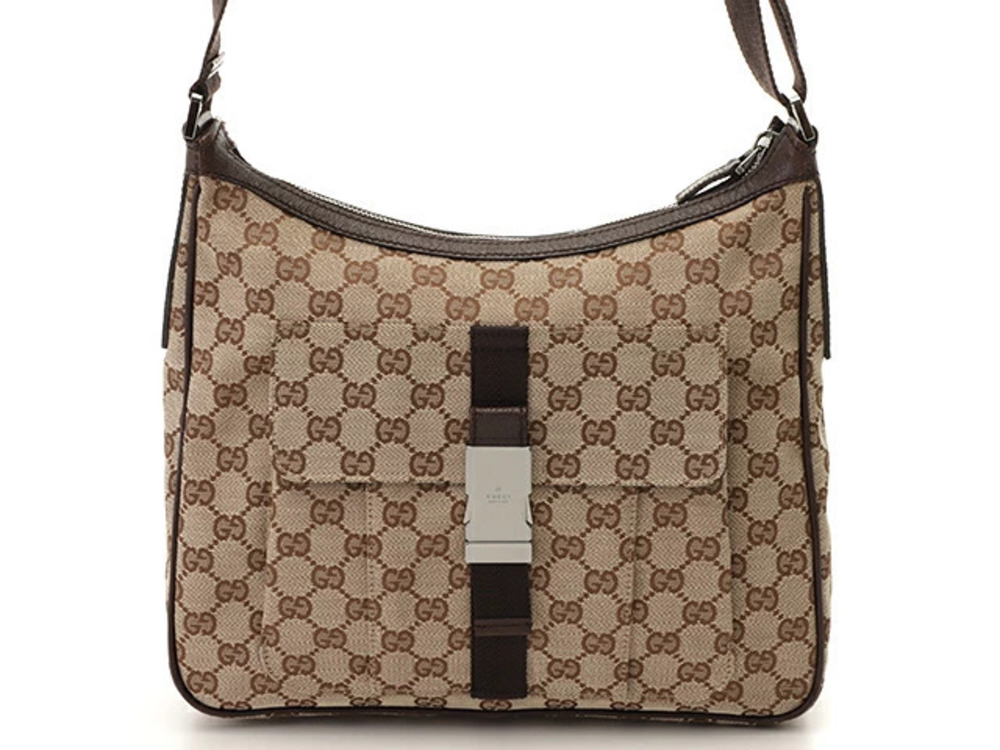 Gucci GG Hobo Bag Dark Brown Beige Cream